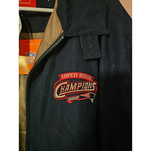NFL Jacket Super Bowl Champions Men's M Navy Insulated Embroidered Vintage - Picture 2 of 5